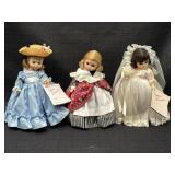3 Madam Alexander Miniature Dolls