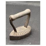 Antique Cast Iron Fluting Iron w/Wooden Handle