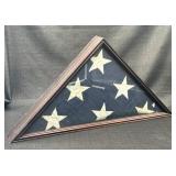 Triangular Flag Display w/Memorial American Flag