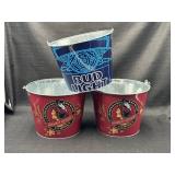 3 Metal Beer Buckets