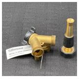 Gilmour Metal 2 Way Hose Connector w/Spray Nozzle