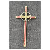 Vintage 4in Brass Dove Cross Wall Hanging