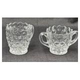 Vintage Pressed Glass Creamer & Sugar Bowl Set