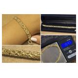 18K Yellow Gold Byzantine Link 7in Bracelet