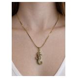 14K Gold Seahorse 20in Necklace