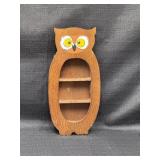 Vintage Wooden Owl Wall Shelf