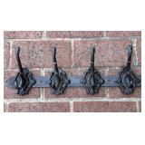 Vintage Cast Iron Wall Mount Coat Hat Rack