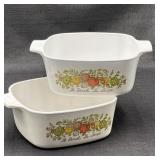 (2) Corning Spice of Life 1.5L Casserole Dishes