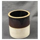 Vintage Two-Tone Stoneware Crock Jar 6in