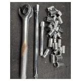 27pc 1/4in Socket & Ratchet Set SAE & Metric L