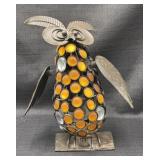 Metal Owl Art Sculpture w Reflectors