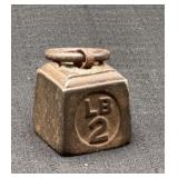 Vintage LB 2 Cast Iron Weight 2in x 2in