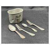 Vintage Military Mess Kit w/ Utensils