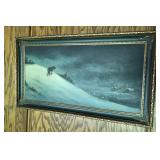 Morgan - Lone Wolf Oil on Slate