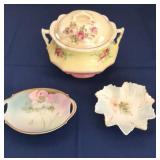 Porcelain Covered Dish, 2 Finger Dishes