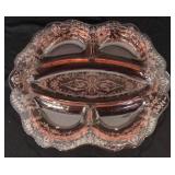 Pink Depression Divided Tray (12")