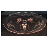 Pink Depression Footed Sandwich Plate (14")