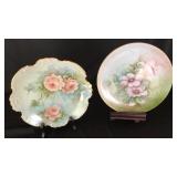 (2) Hand Painted Plates