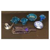 (7) Pieces of Blue Glass
