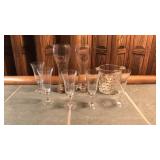 Glass Ice Bucket and Miscellaneous Glassware