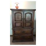 Heavy Oak Armoire Dresser