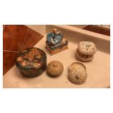 2 Stone, Antique Powder, Japanese & Jewelry Boxes