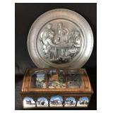 German Pewter / metal Plate and Tin