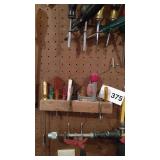 12+ Screwdrivers, Brace, Calk Gun, Small Saw