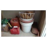 (2) Fuel Cans, Garden Edging, Planters