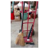 Two Wheel Dolly, Hitch Insert, and Broom