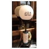 Globe Bar Light with Porcelain Base