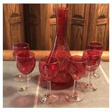 Decanter & 6 Goblets