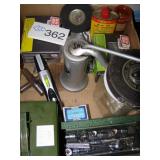 Socket Set, Oil Cans, Tape Measures