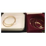 Gold Hoop Earrings and Necklace