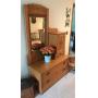 Oak Dresser with Vertical Mirror and Hat Cabinet