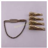 VTG 12 K & 10K Gold Filled Tie Clips 5 Pc Lot