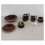 VTG Brown Drip Glaze 9" Bowl, Creamers and More