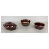 VTG Hull 8" Lip Brown Drip Batter Mixing Bowl