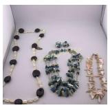 Mother of Pearl Necklaces & Earrings 3 Necklaces