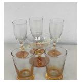 Libbey Amber Goblets & Glasses 6 Pc Lot