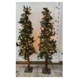 Pre Lit Decorative Trees 2 PC Lot