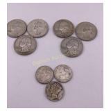 90% Silver Coins $1.80 Face, 6-Quarters 1951, 54,