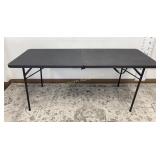 Black Fold in Half 6 Ft Folding Table