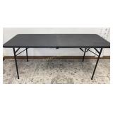 Black Fold in Half 6 Ft Folding Table