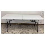 White Fold in Half 6 Ft Folding Table