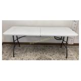 White Fold in Half 6 Ft Folding Table