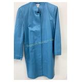 Newport News Size 14 Blue Leather Dress Coat