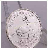 2020 One Troy Ounce .999 Fine Silver Krugerrand