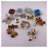 VTG Brooch Pin Collection 13 Pc Lot
