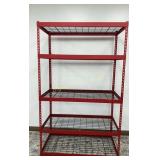 Red 5 Tier Shelving Unit